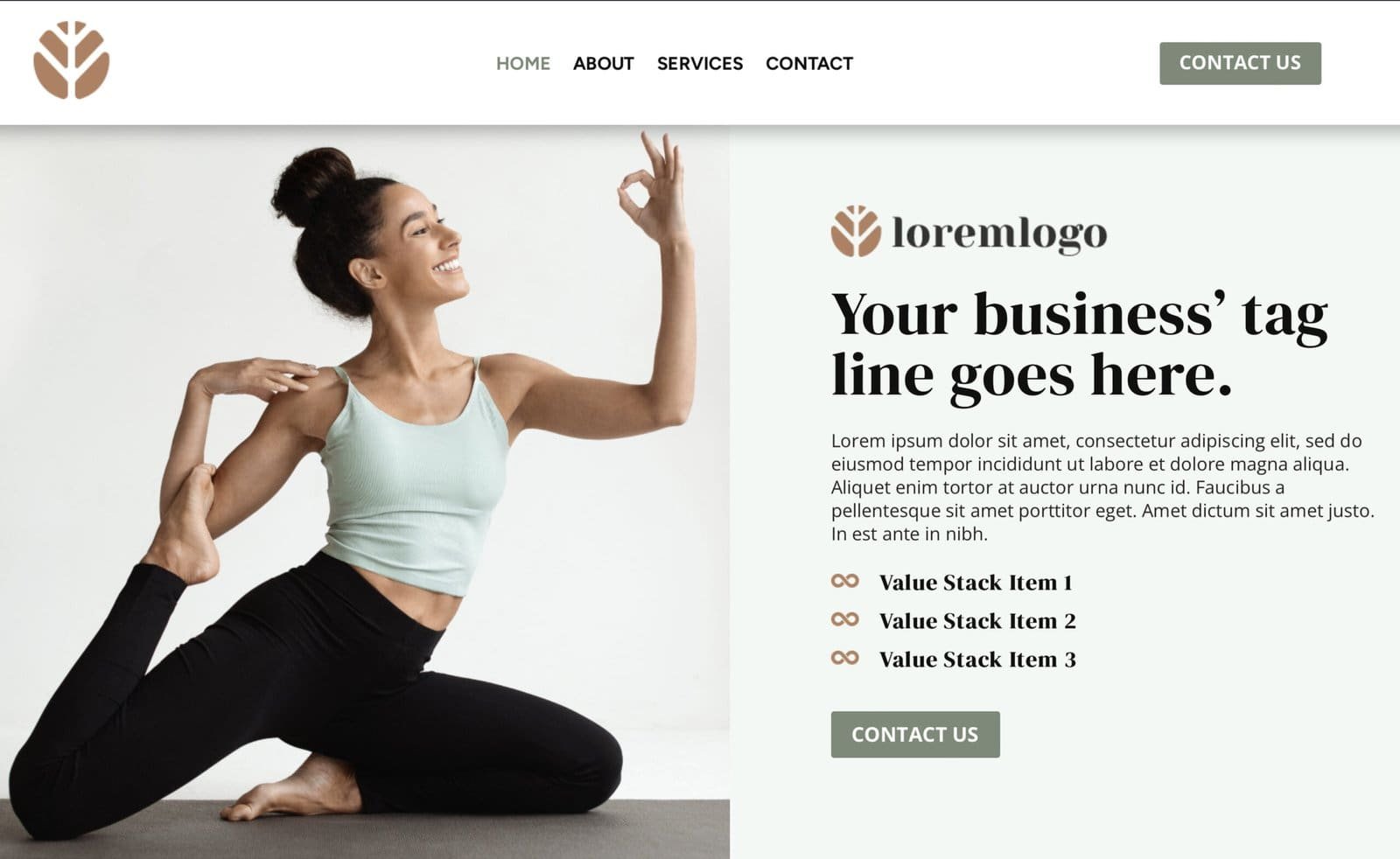 Lifestyle website template graphic